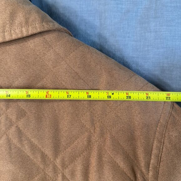 VTG Forecaster of Boston Quilted Barn Jacket Coat Men's Large Brown Faux Suede - Picture 11 of 15